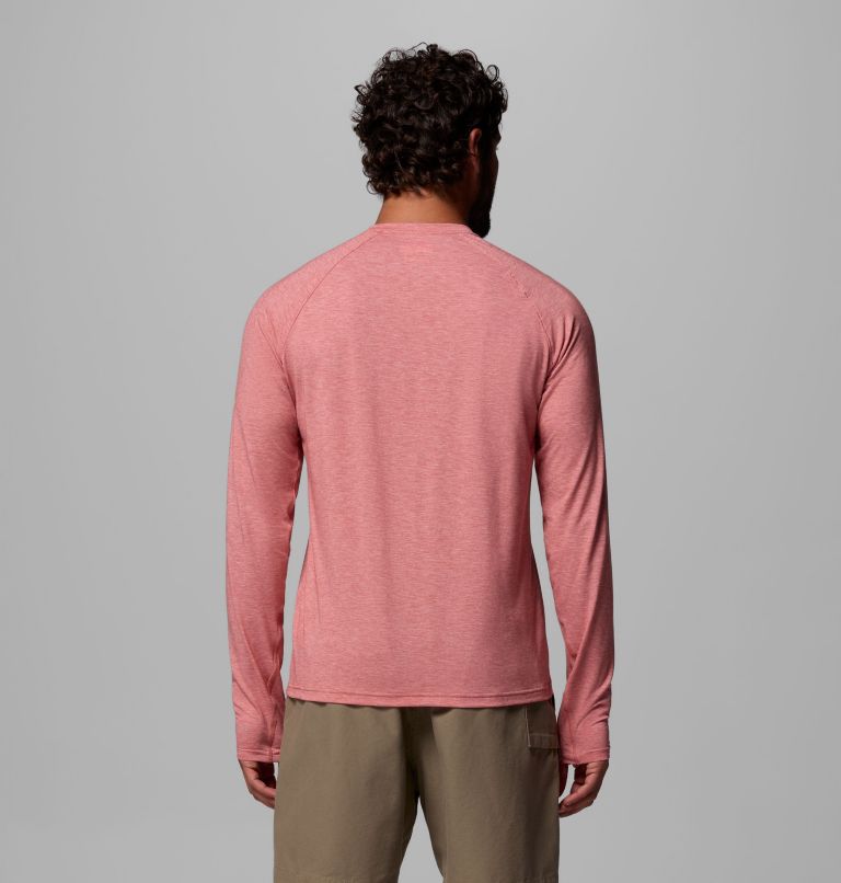 Men's PFG Uncharted Long Sleeve Shirt, Color: Rosewood Heather, image 3