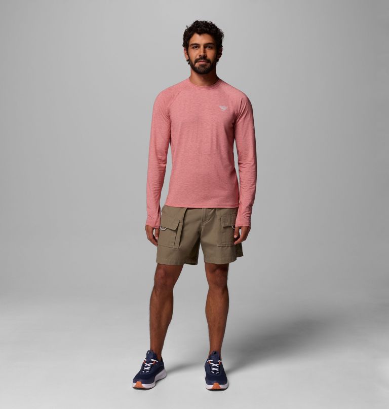 Men's PFG Uncharted Long Sleeve Shirt, Color: Rosewood Heather, image 2