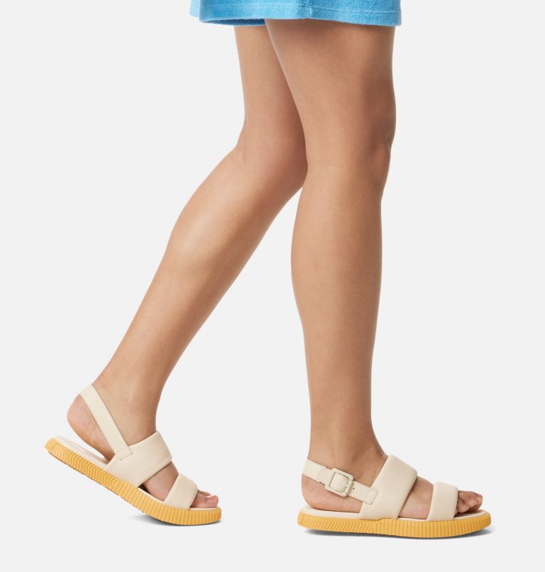 Women's ONA Streetworks Go-To Flat Sandal, Color: Honey White, Yellow Ray, image 8