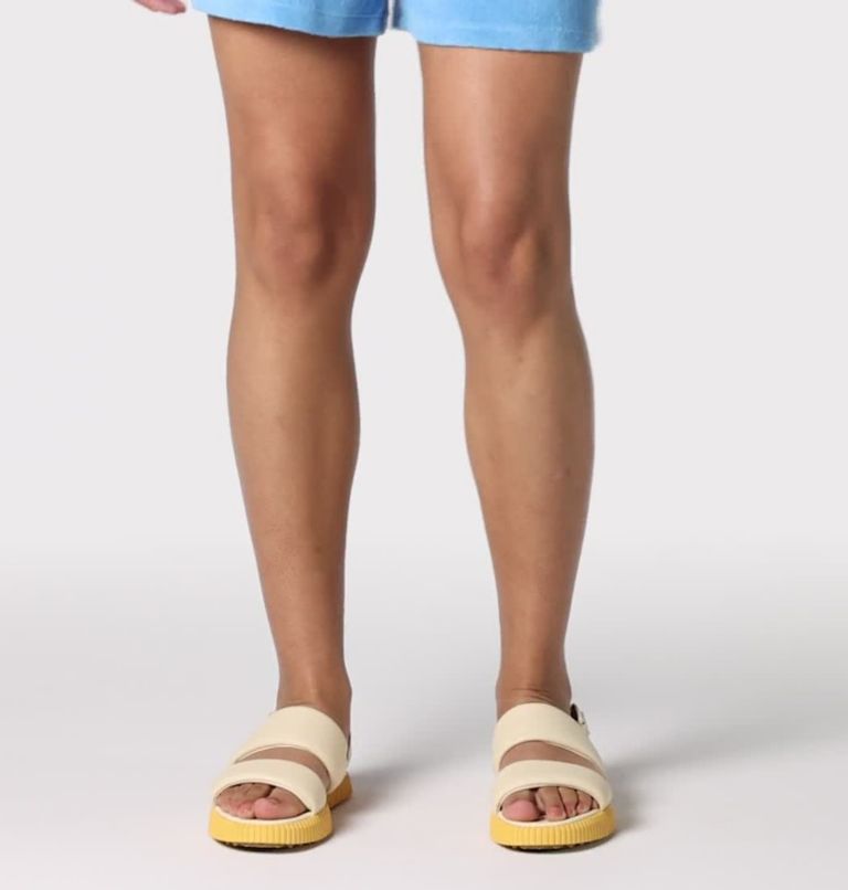 ONA Streetworks Go-To Women's Flat Sandal, Color: Honey White, Yellow Ray