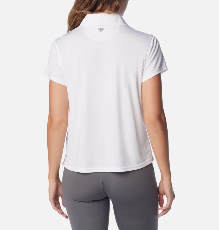 Women's PFG Tidal Tee Short Sleeve Polo, Color: White, image 2