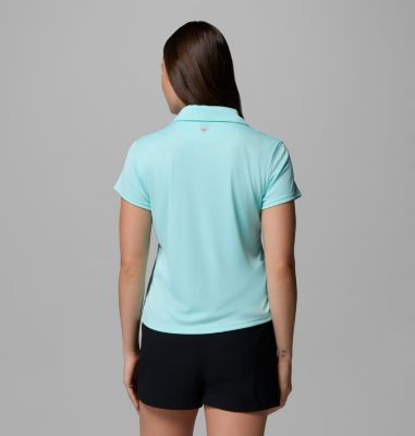 Women's PFG Tidal Tee Short Sleeve Polo, Color: Gulf Stream, image 18