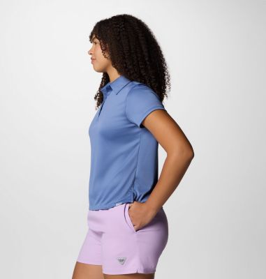 Women's PFG Tidal Tee Short Sleeve Polo, Color: Bluebell, image 3