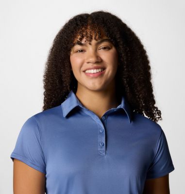 Women's PFG Tidal Tee Short Sleeve Polo, Color: Bluebell, image 4