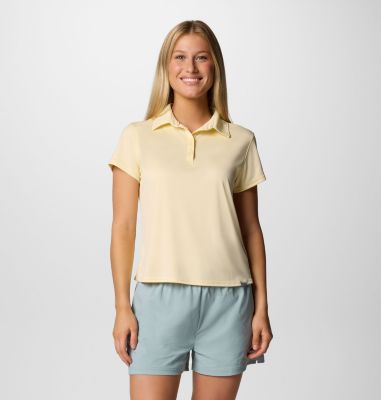 Women's PFG Tidal Tee Short Sleeve Polo, Color: Lemon Wash, image 5
