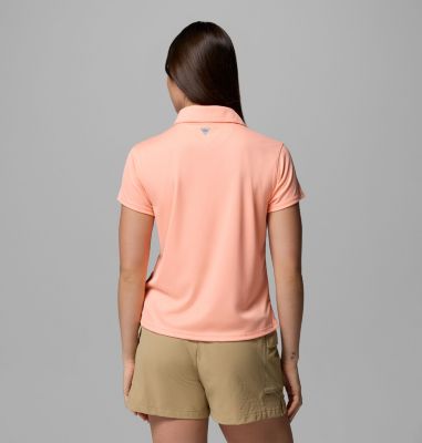 Women's PFG Tidal Tee Short Sleeve Polo, Color: Tiki Pink, image 26