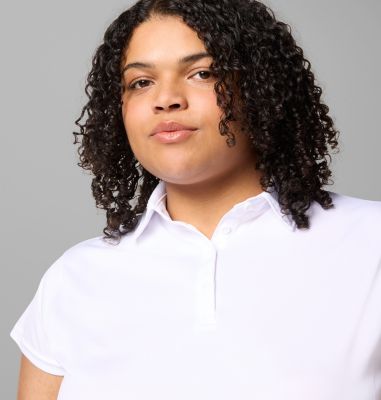 Women's PFG Tidal Tee Short Sleeve Polo - Plus Size, Color: White, image 8