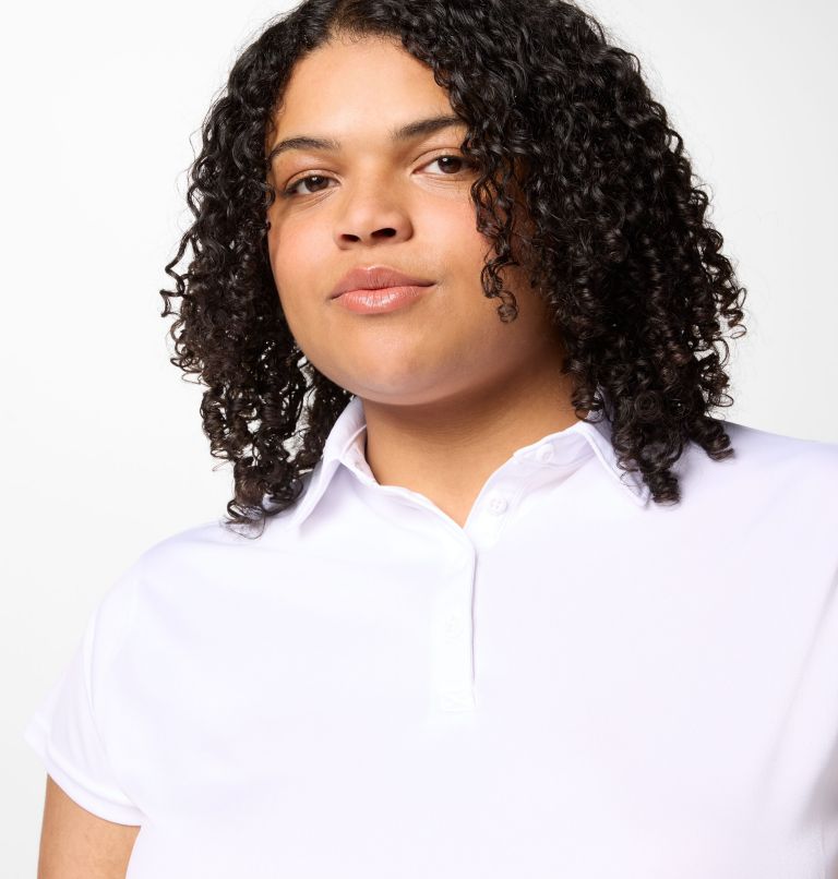 Women's PFG Tidal Tee Short Sleeve Polo - Plus Size, Color: White, image 4