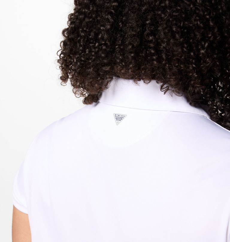 Women's PFG Tidal Tee Short Sleeve Polo - Plus Size, Color: White, image 5