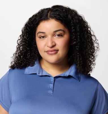 Women's PFG Tidal Tee Short Sleeve Polo - Plus Size, Color: Bluebell, image 4