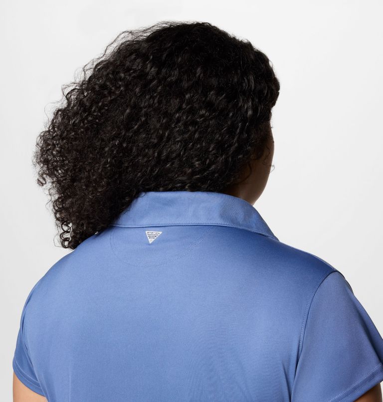Women's PFG Tidal Tee Short Sleeve Polo - Plus Size, Color: Bluebell, image 5