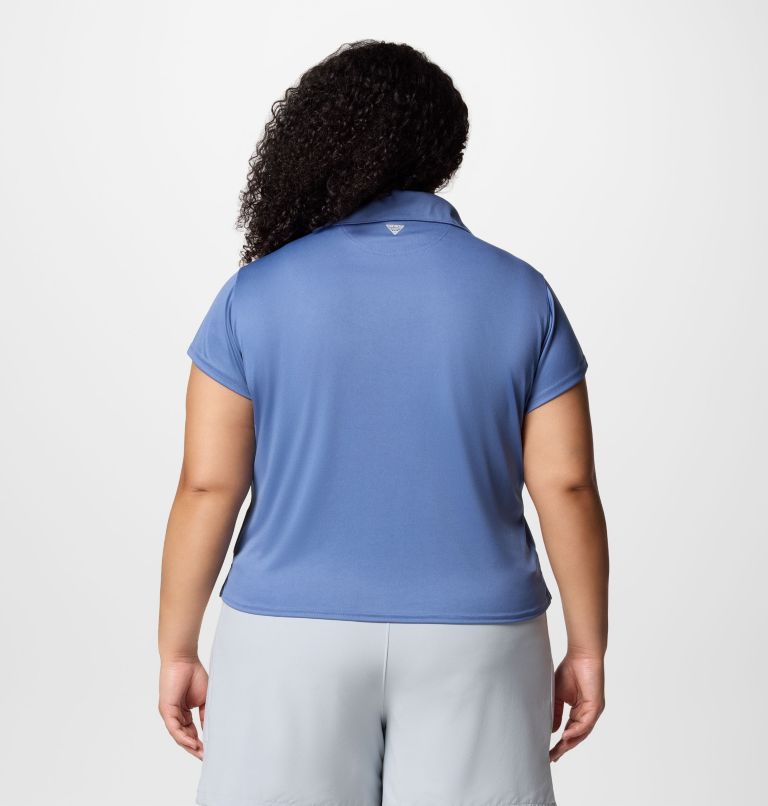 Women's PFG Tidal Tee Short Sleeve Polo - Plus Size, Color: Bluebell, image 2