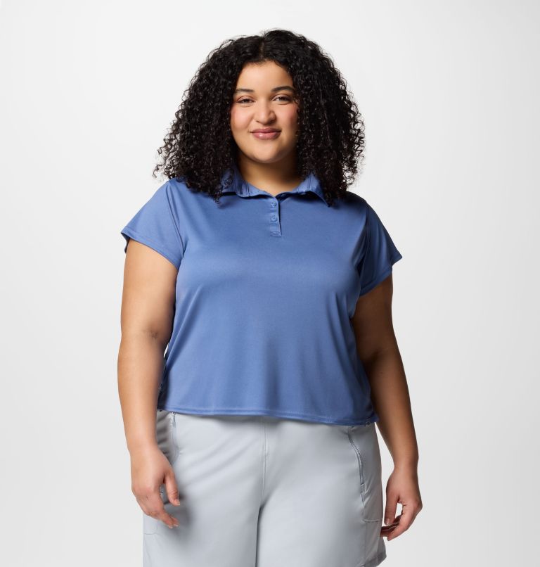 Women's PFG Tidal Tee Short Sleeve Polo - Plus Size, Color: Bluebell, image 1