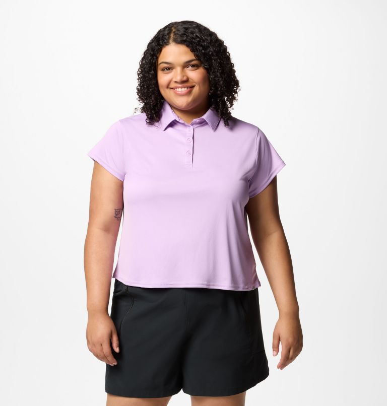 Women's PFG Tidal Tee Short Sleeve Polo - Plus Size, Color: Hydrangea, image 1