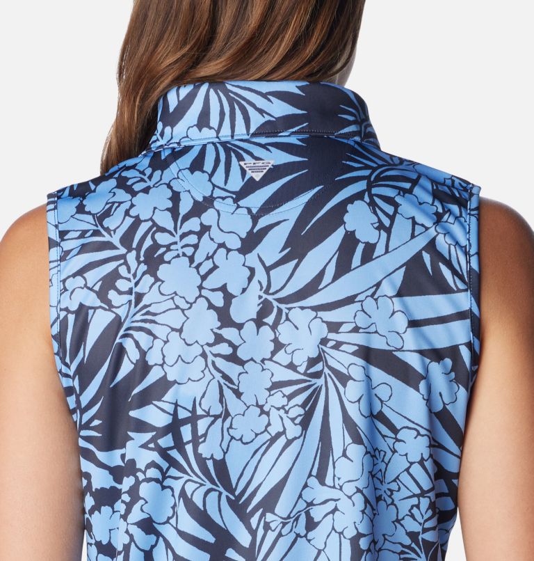 Polo sans manches PFG Super Tidal Tee pour femme, Color: Nocturnal Tropictones, image 5