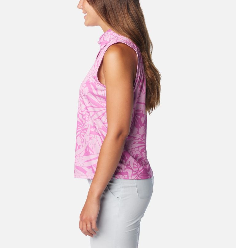 Polo sans manches PFG Super Tidal Tee pour femme, Color: Bright Lavender Tropictones, image 3