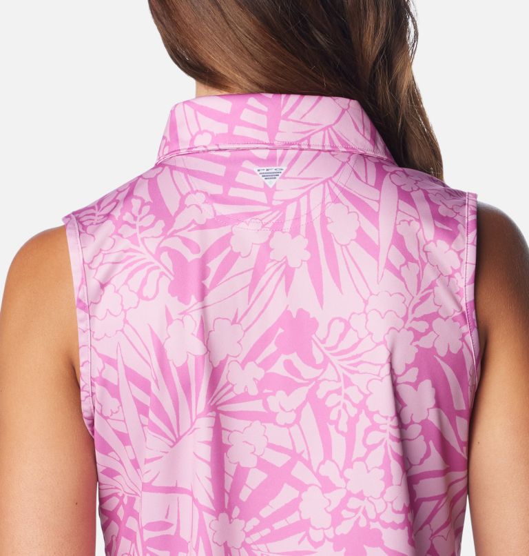 Polo sans manches PFG Super Tidal Tee pour femme, Color: Bright Lavender Tropictones, image 5
