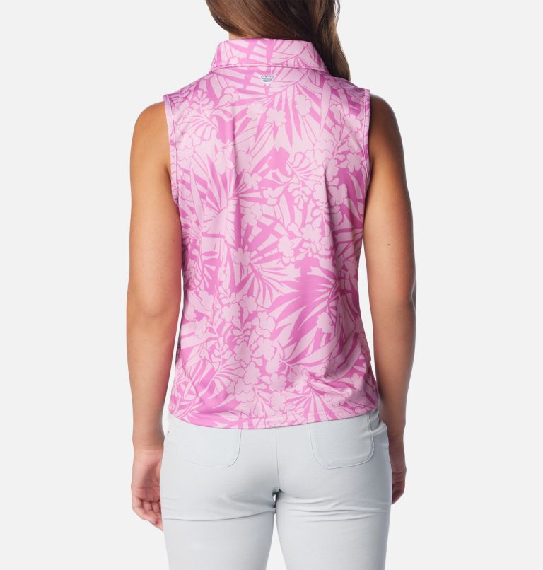 Polo sans manches PFG Super Tidal Tee pour femme, Color: Bright Lavender Tropictones, image 2