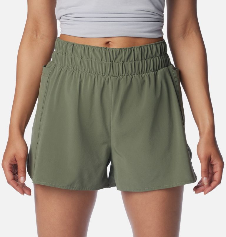 Women's PFG Tidal Light Lined Shorts, Color: Cypress, Peach Fizz, image 4