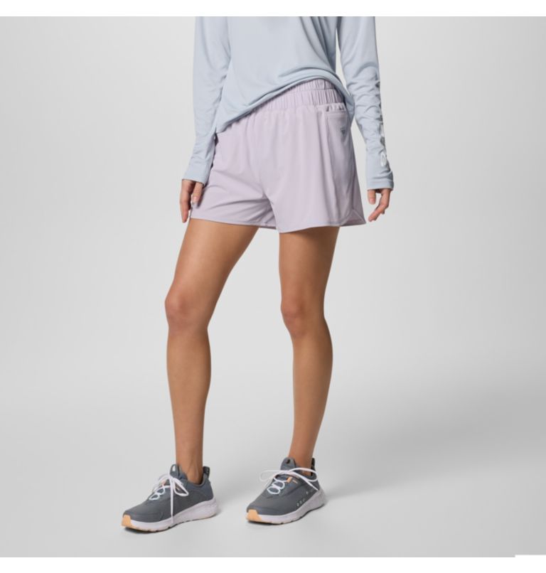 Women’s PFG Tidal Light Lined Shorts, Color: Lavender Pearl, Lemon Wash, image 3