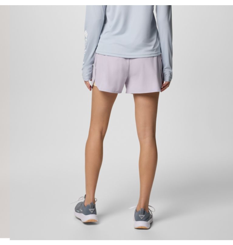 Women’s PFG Tidal Light Lined Shorts, Color: Lavender Pearl, Lemon Wash, image 2