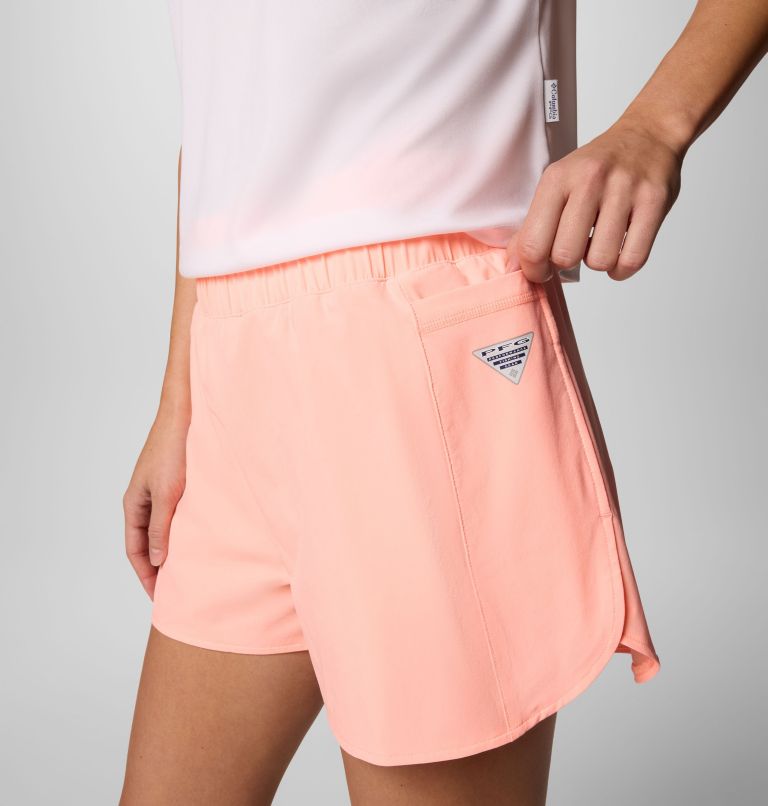 Women’s PFG Tidal Light Lined Shorts, Color: Tiki Pink, Cirrus Grey, image 6