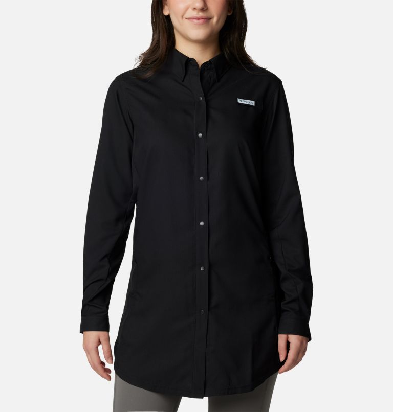 Women's PFG Tamiami Long Sleeve Tunic, Color: Black, image 1