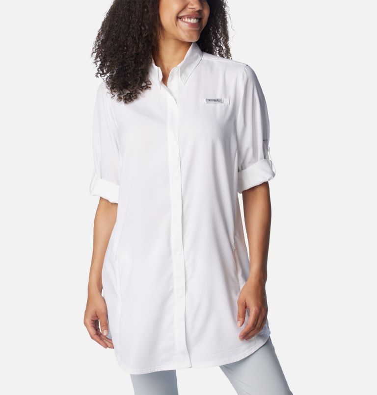 Women's PFG Tamiami Long Sleeve Tunic, Color: White, image 6