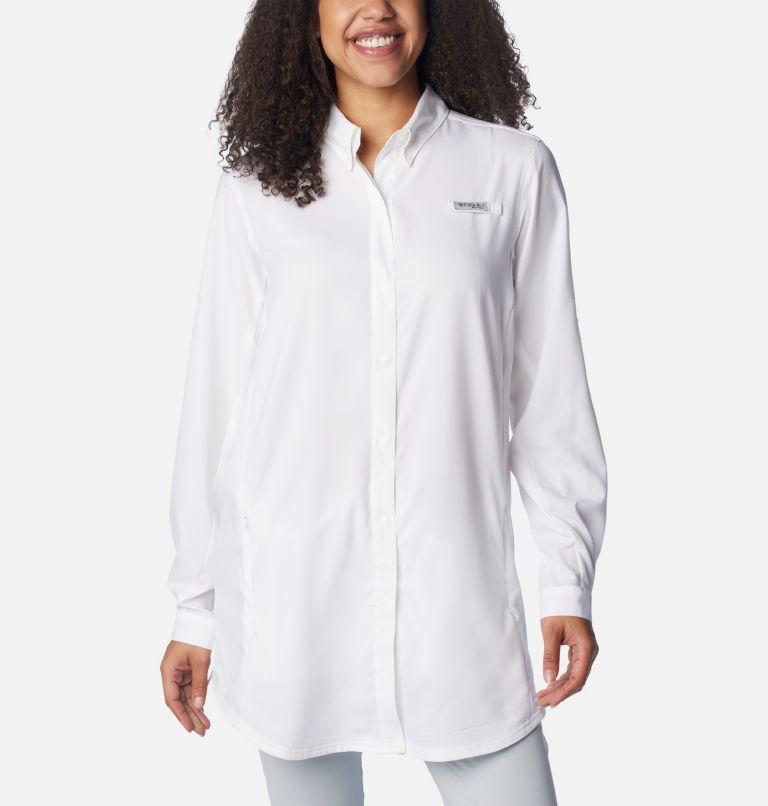 Women's PFG Tamiami Long Sleeve Tunic, Color: White, image 1