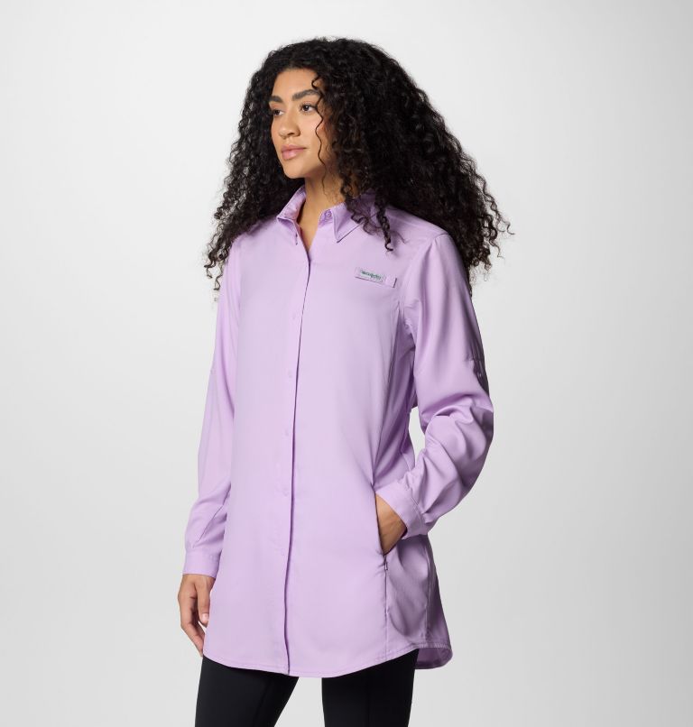 Women's PFG Tamiami Long Sleeve Tunic, Color: Hydrangea, image 3