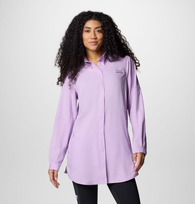 Women's PFG Tamiami Long Sleeve Tunic, Color: Hydrangea, image 1