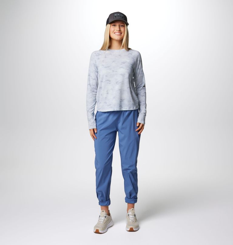 Women's PFG Uncharted Knit Long Sleeve Shirt, Color: Cirrus Grey Uncharted Waters, image 3