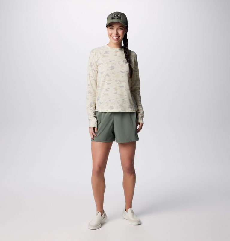 Women's PFG Uncharted Knit Long Sleeve Shirt, Color: Stone Uncharted Waters, image 3