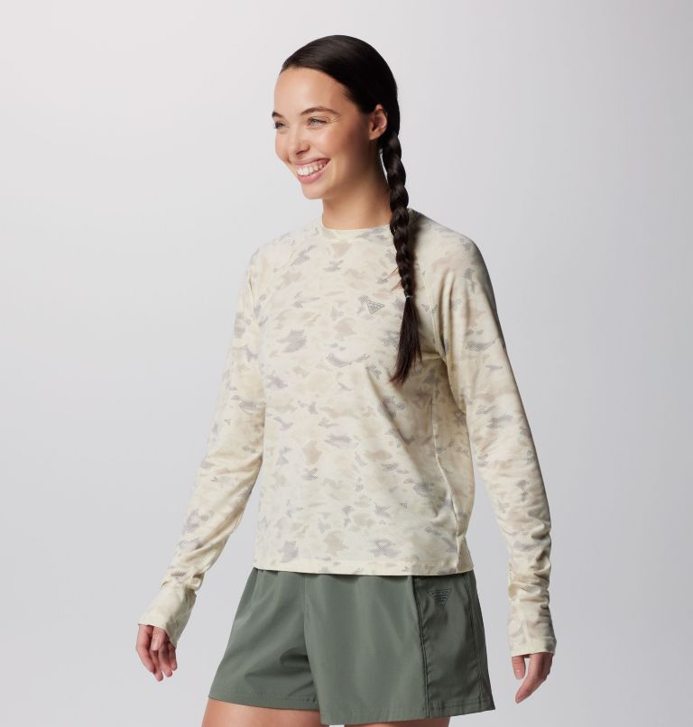 Women's PFG Uncharted Knit Long Sleeve Shirt, Color: Stone Uncharted Waters, image 4