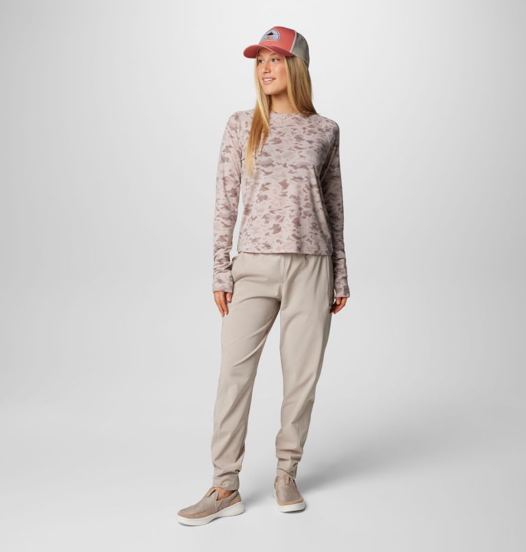 Women's PFG Uncharted Knit Long Sleeve Shirt, Color: Crushed Clay Uncharted Waters, image 3