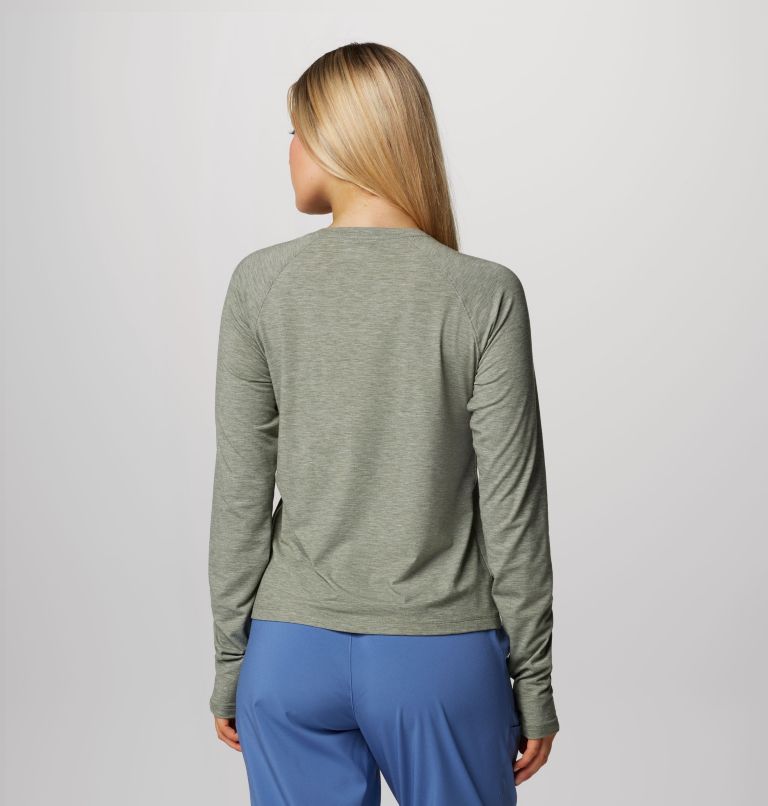 Women's PFG Uncharted Knit Long Sleeve Shirt, Color: Cypress Heather, image 2