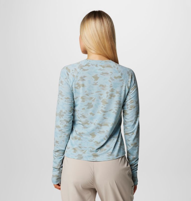 Women's PFG Uncharted Knit Long Sleeve Shirt, Color: Crushed Blue Uncharted Waters, image 2