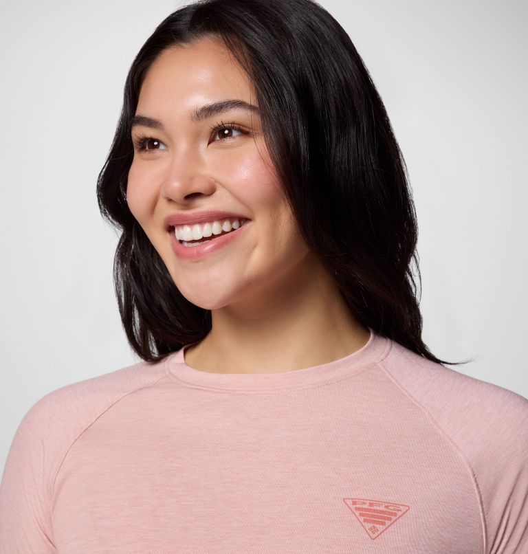 Women's PFG Uncharted Knit Long Sleeve Shirt, Color: Faux Pink Heather, image 4