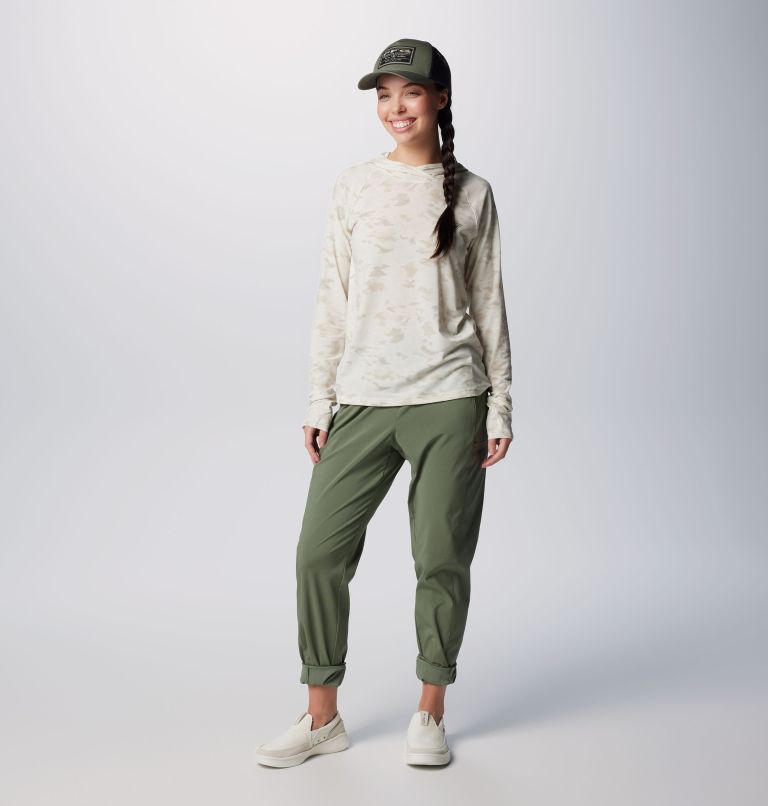 Women's PFG Uncharted Hoodie, Color: Stone Uncharted Waters, image 3