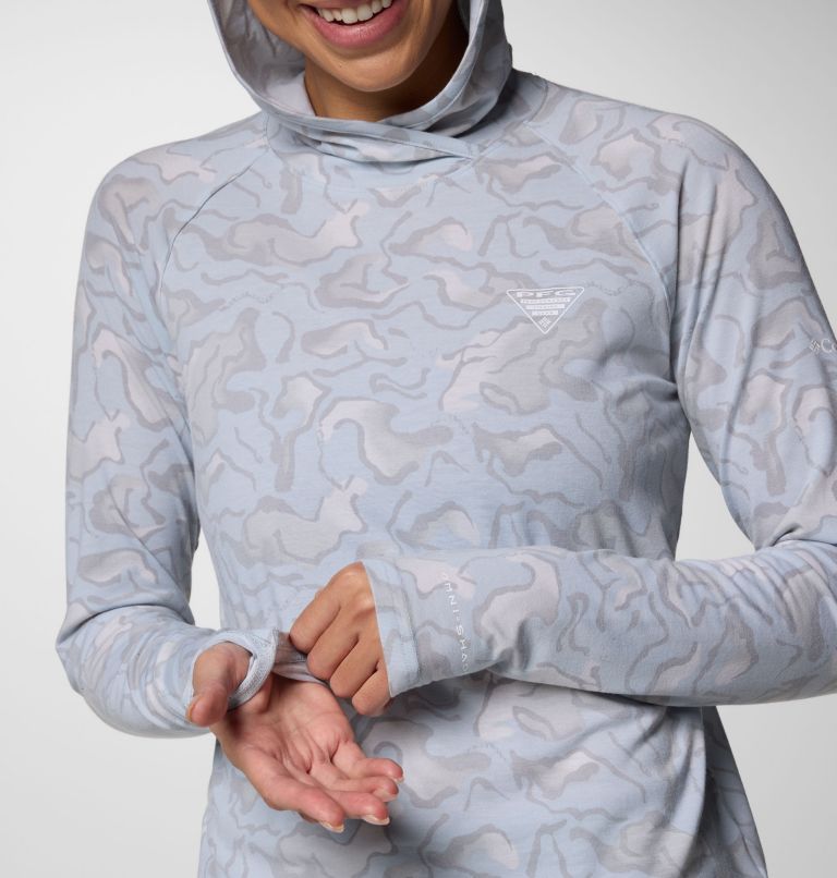 Women's PFG Uncharted Hoodie, Color: Nimbus Grey Swamplands, image 6