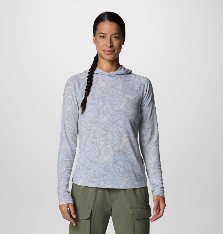 Women's PFG Uncharted Hoodie, Color: Nimbus Grey Swamplands, image 1