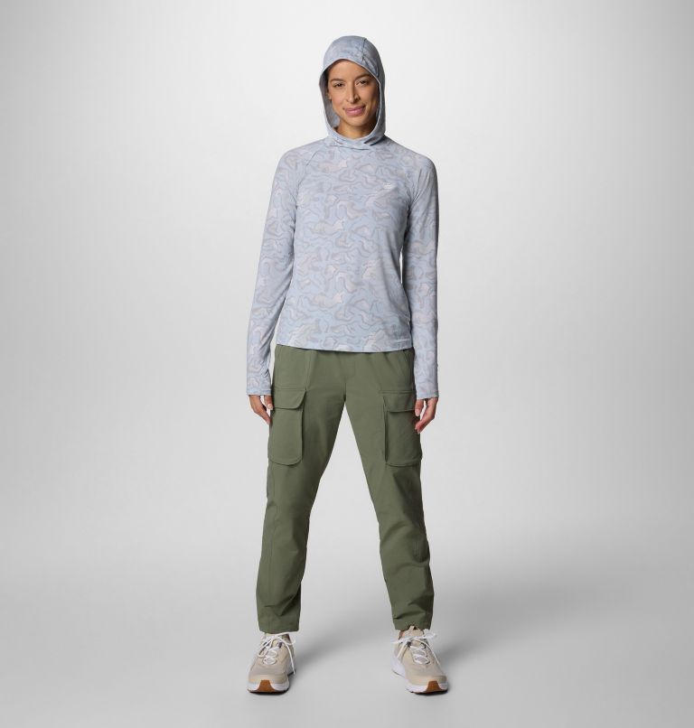 Women's PFG Uncharted Hoodie, Color: Nimbus Grey Swamplands, image 7