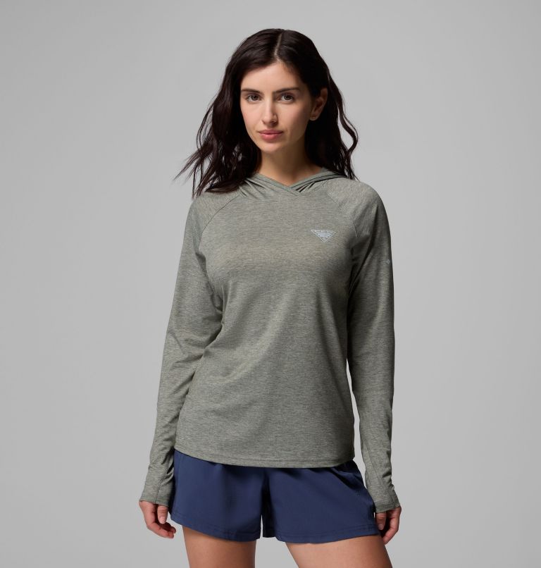 Women's PFG Uncharted Hoodie, Color: Cypress Heather, image 1