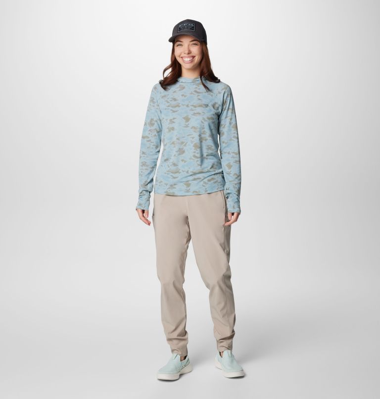 Women's PFG Uncharted Hoodie, Color: Crushed Blue Uncharted Waters, image 3