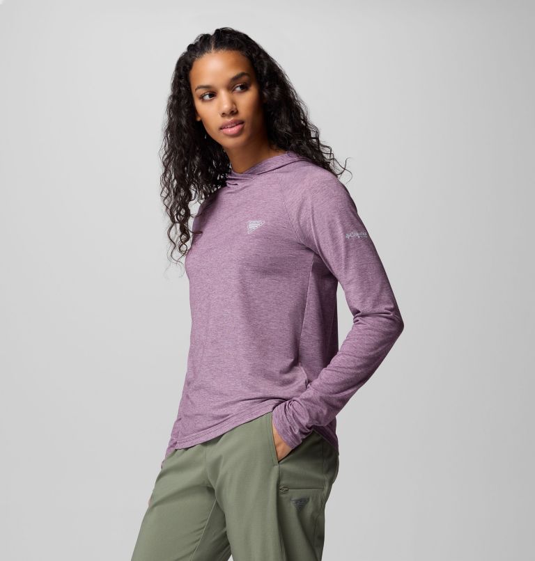 Women's PFG Uncharted Hoodie, Color: Dusty Purple Heather, image 4