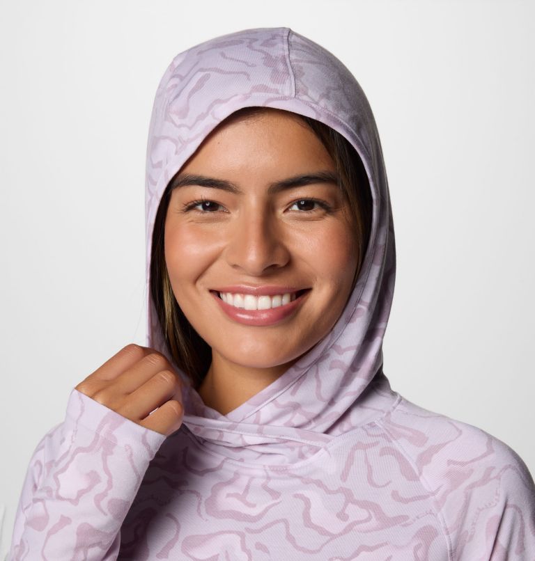 Women's PFG Uncharted Hoodie, Color: Lavender Pearl Swamplands, image 4