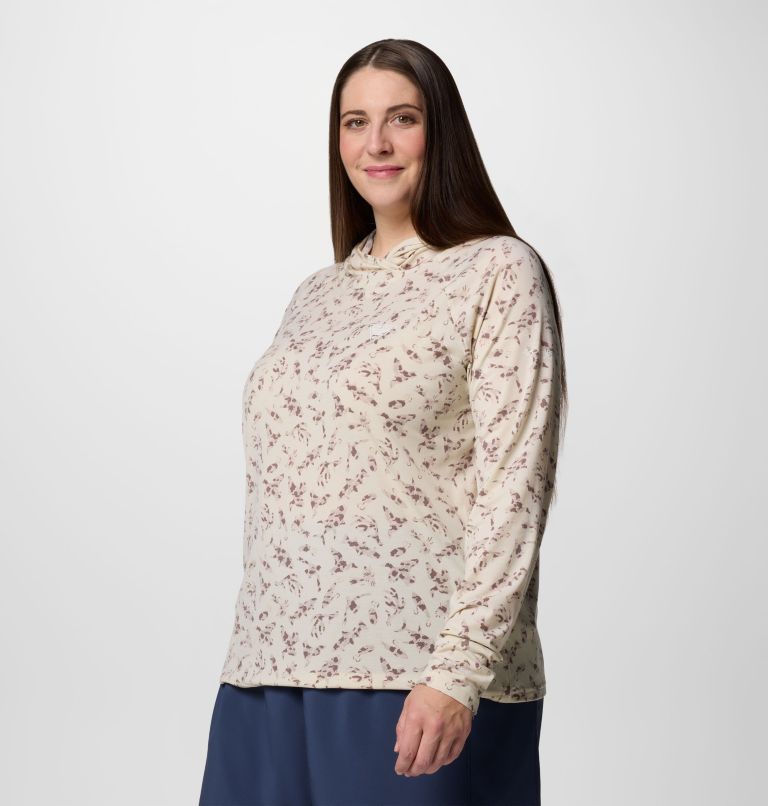 Women's PFG Uncharted Hoodie -Plus Size, Color: Stone Huntfish, image 3