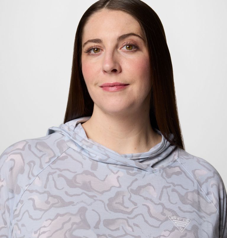 Women's PFG Uncharted Hoodie -Plus Size, Color: Nimbus Grey Swamplands, image 4