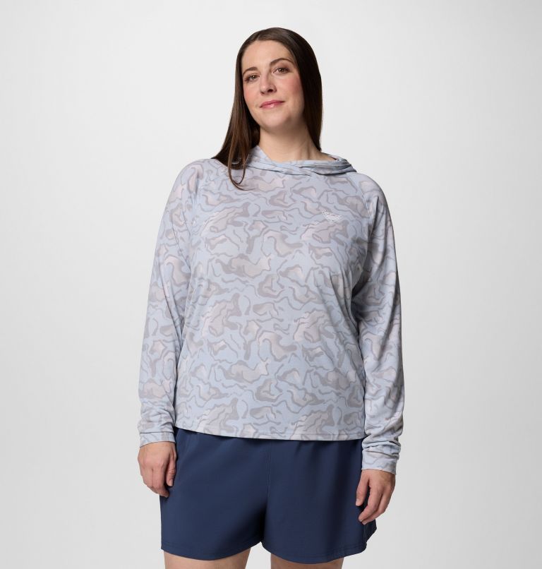Women's PFG Uncharted Hoodie -Plus Size, Color: Nimbus Grey Swamplands, image 1