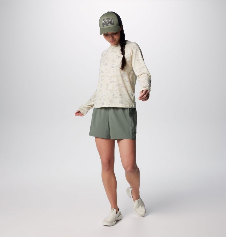 Women's PFG Uncharted Shorts, Color: Cypress, image 3
